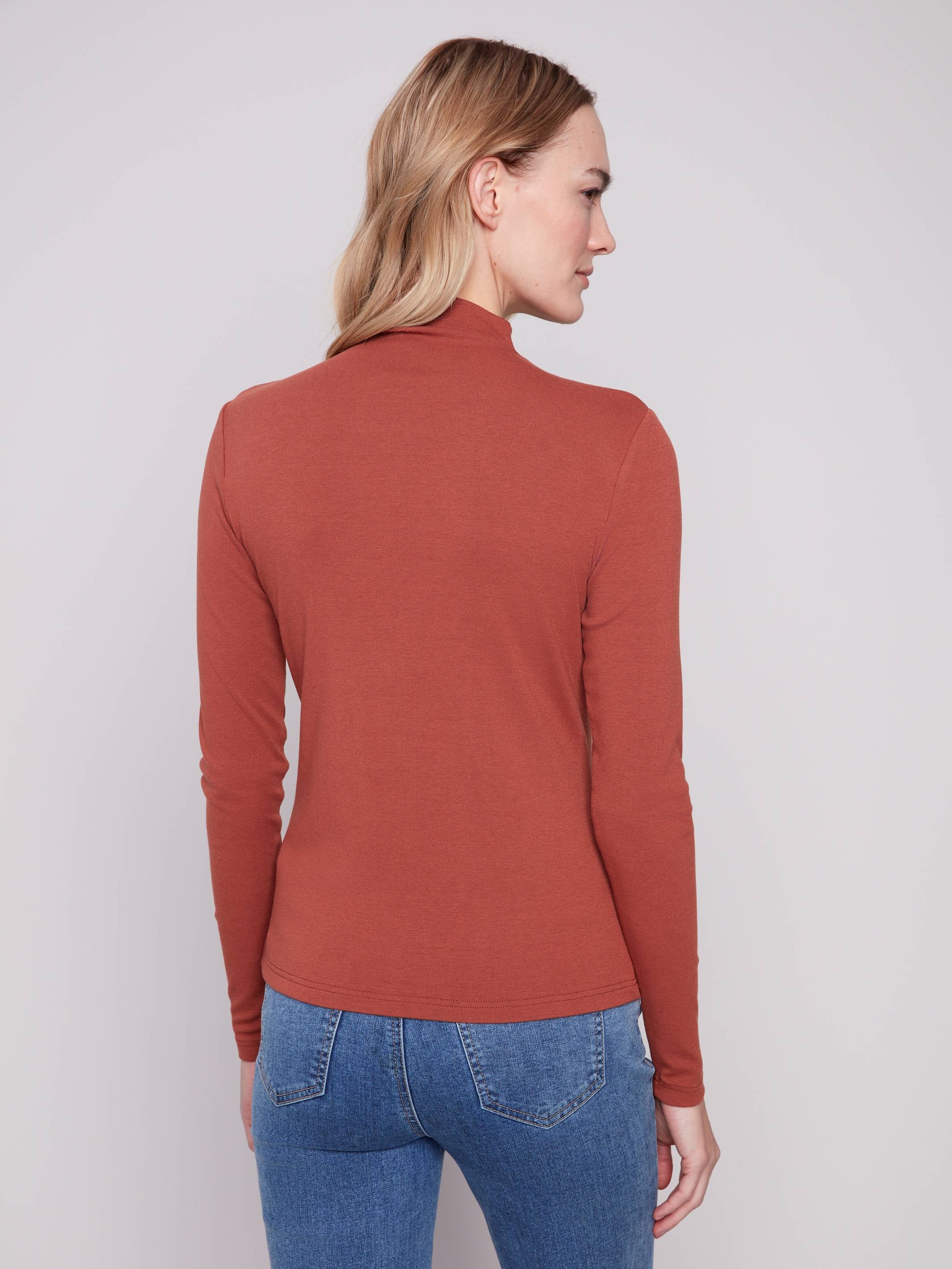 CHARLIE B Mock Neck L/S Top