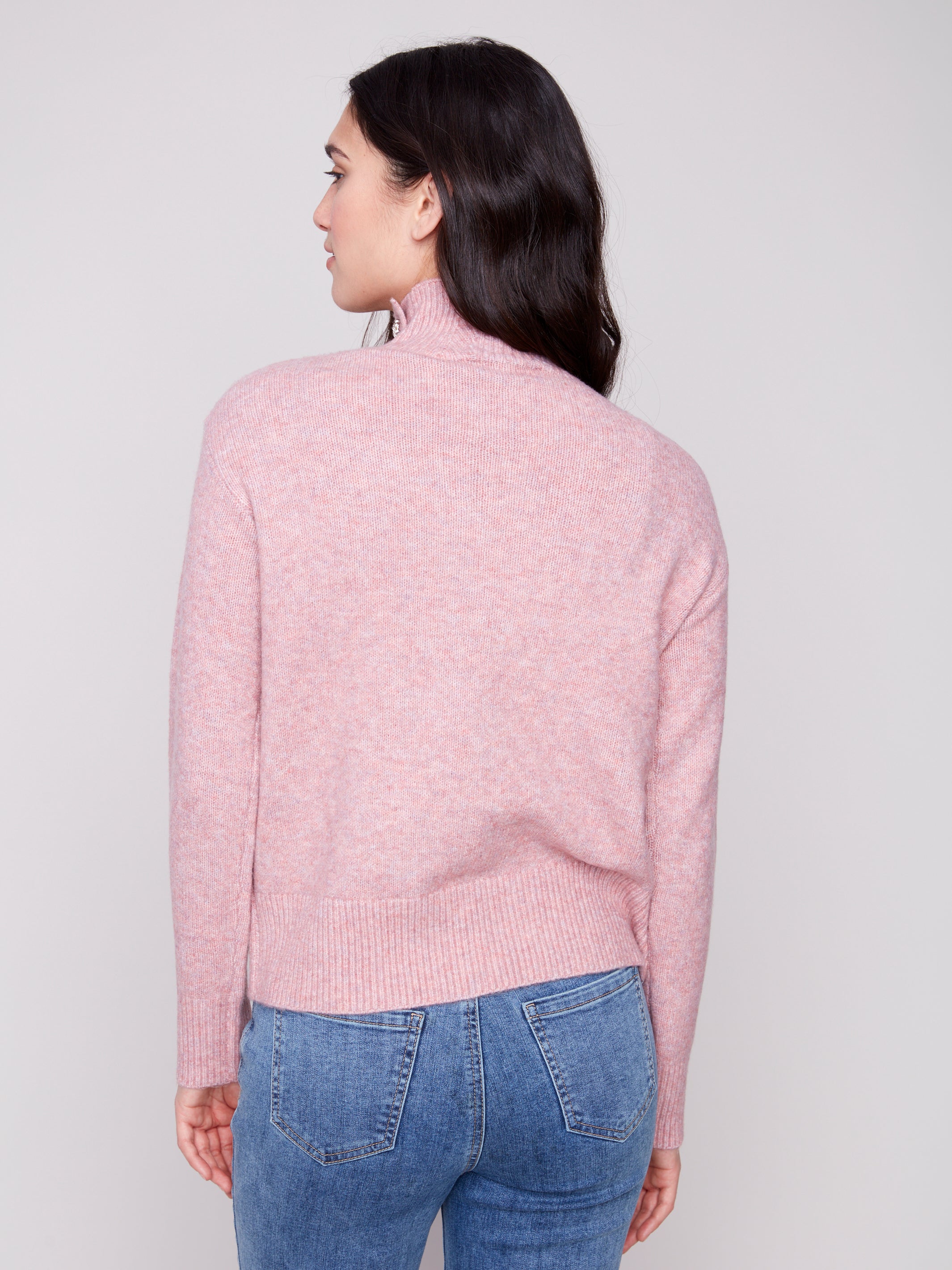 CHARLI B Mock Neck Sweater