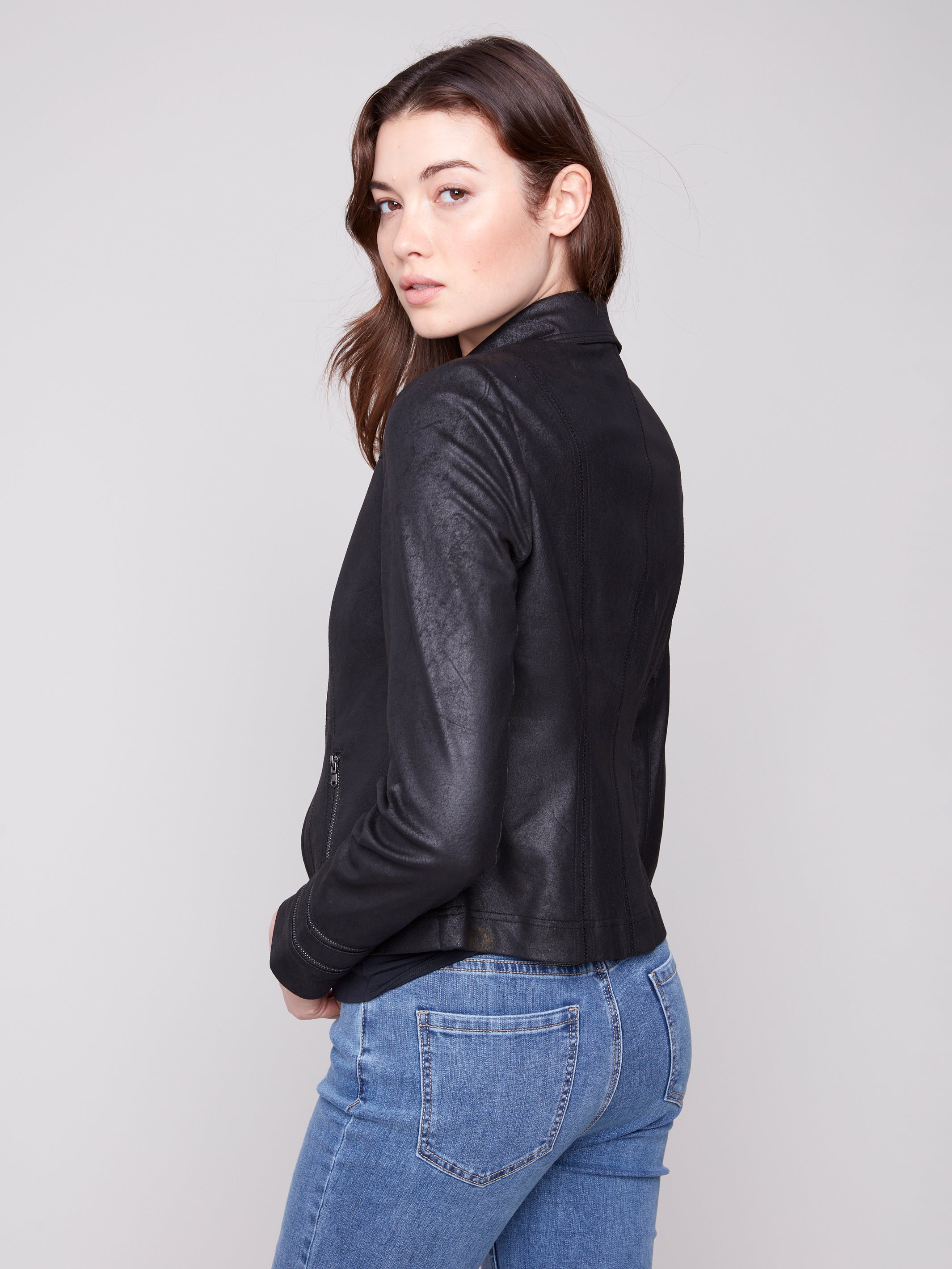 CHARLIE B Faux Leather Jacket