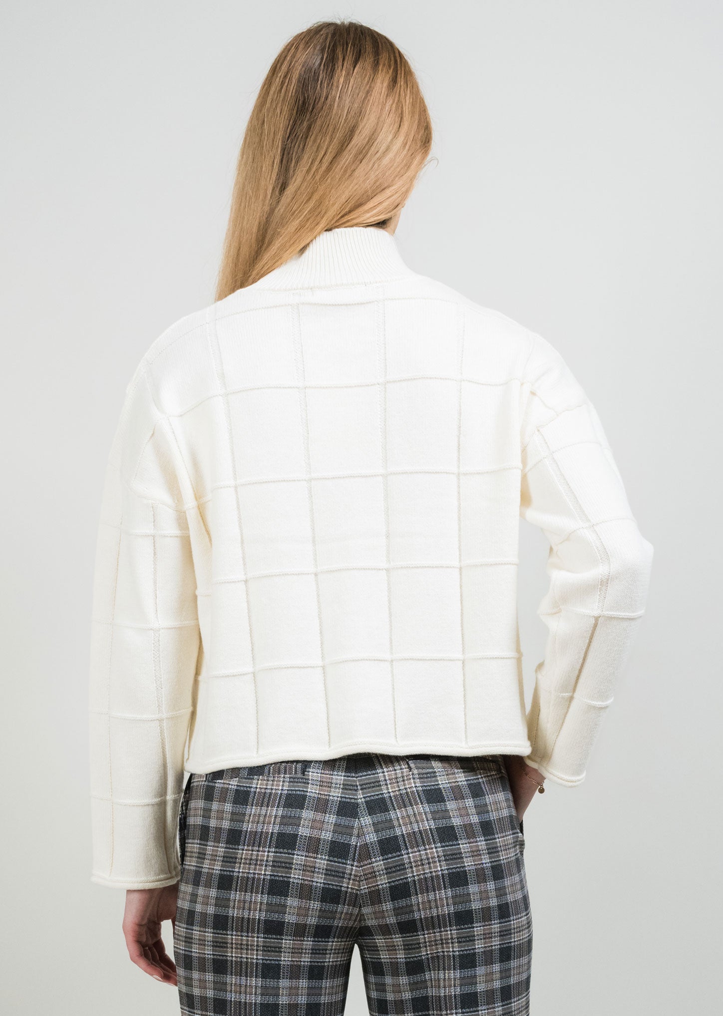 LISETTE L Window Pane Sweater
