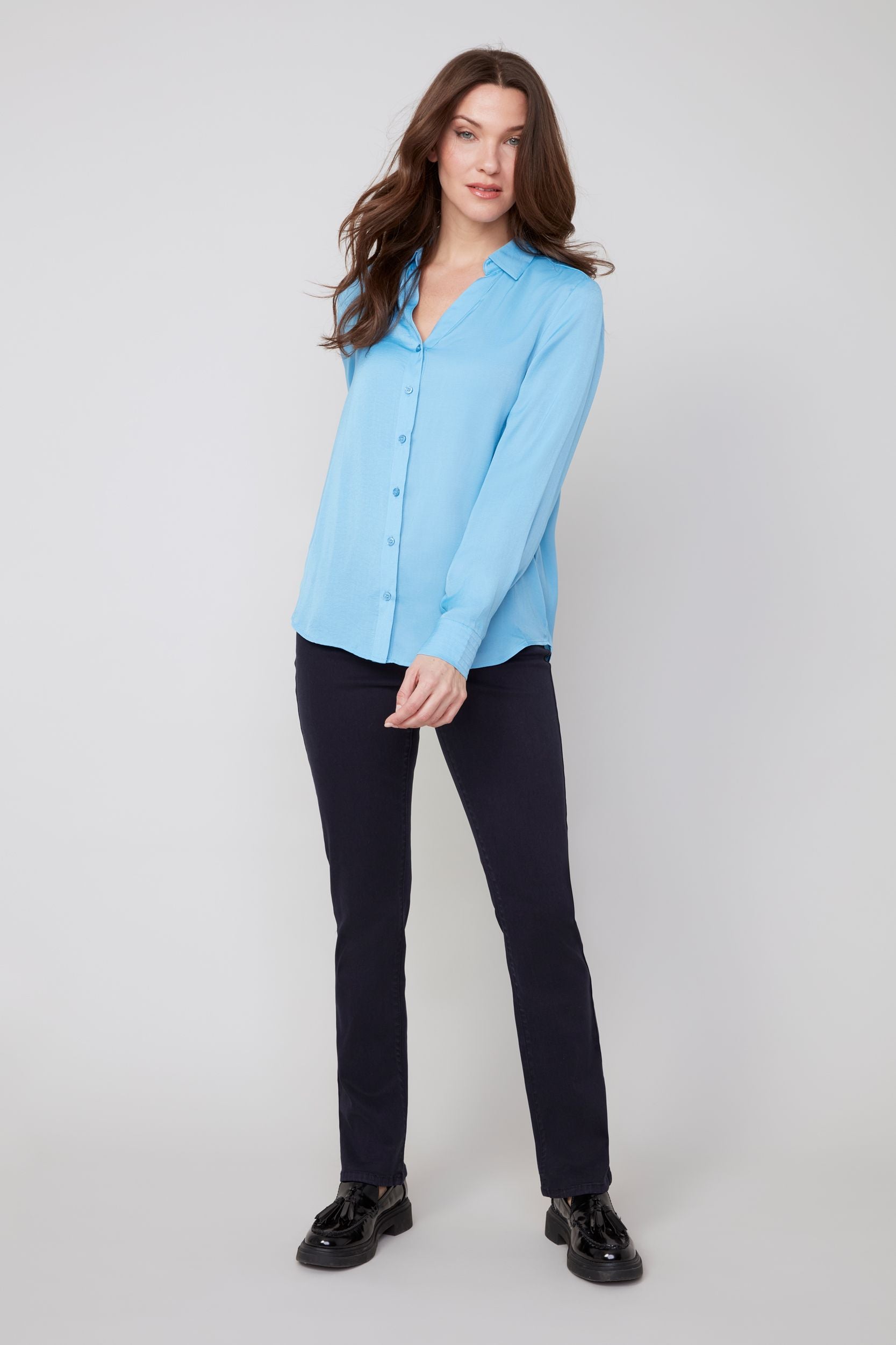 RENUAR Silky Collared Blouse