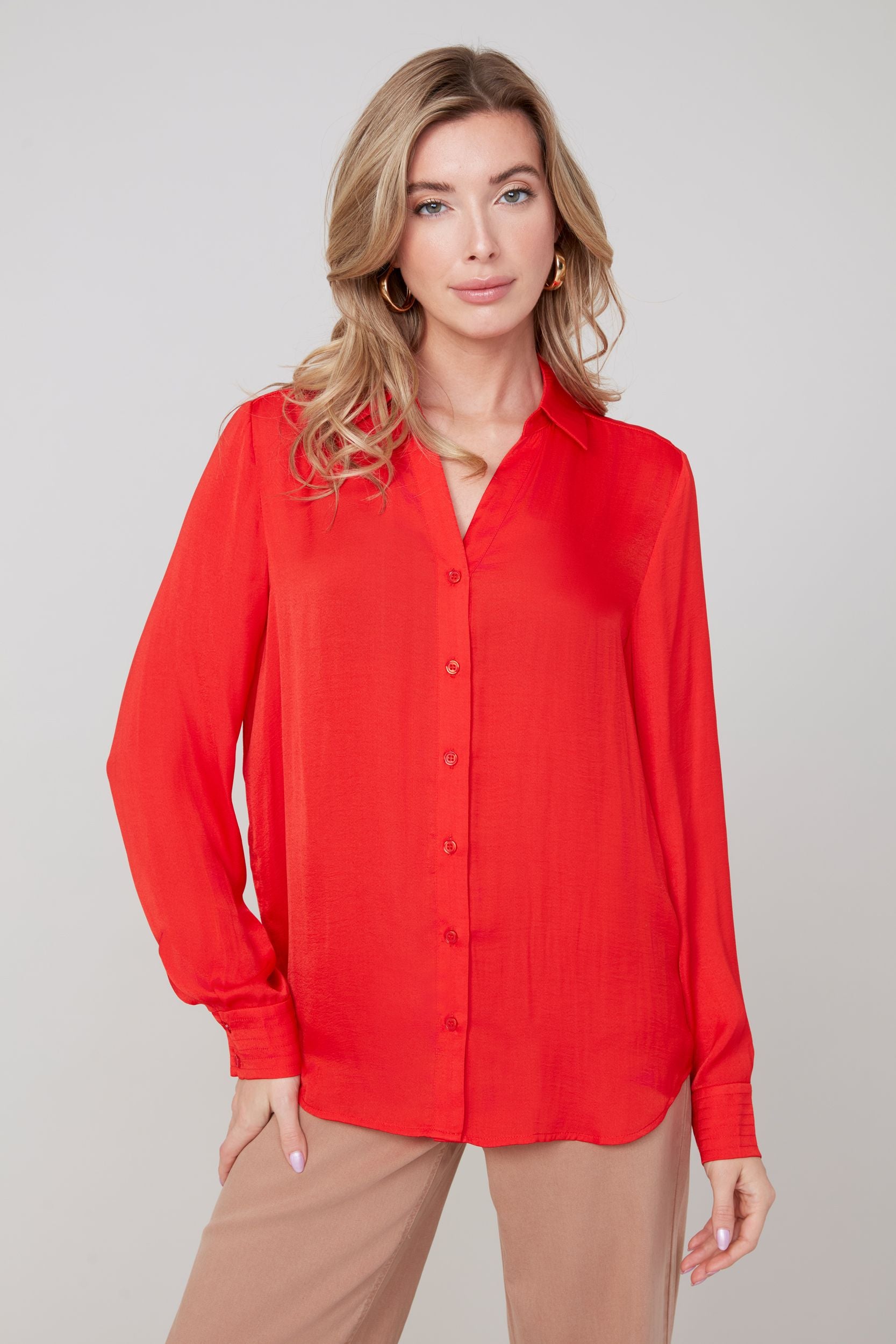RENUAR Silky Collared Blouse