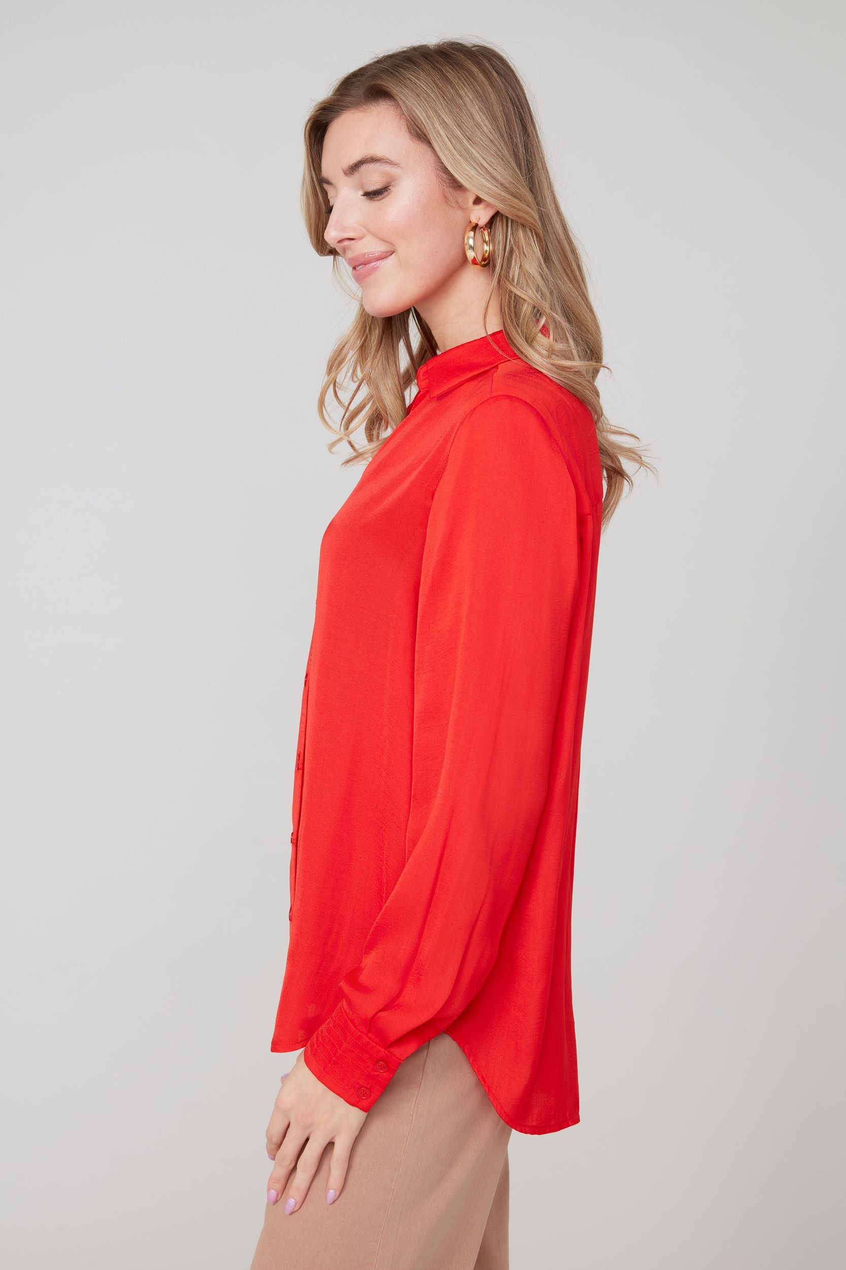 RENUAR Silky Collared Blouse