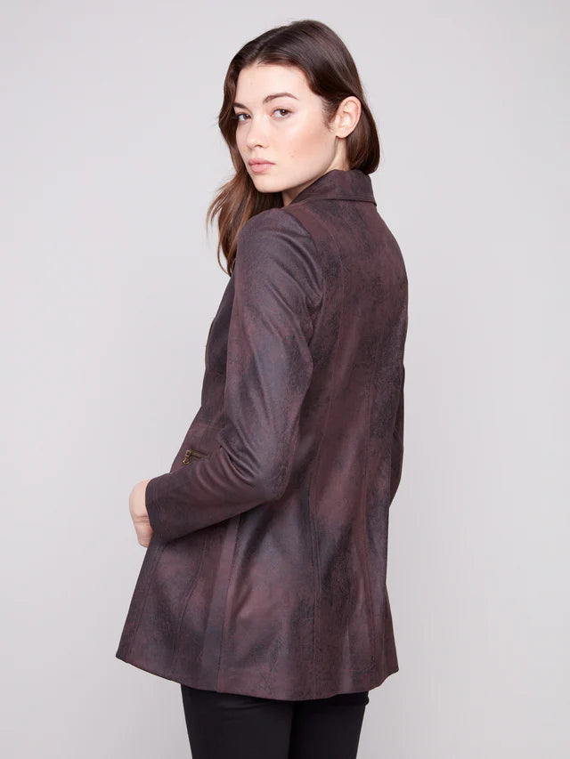 CHARLIE B Vintage Long Faux Blazer