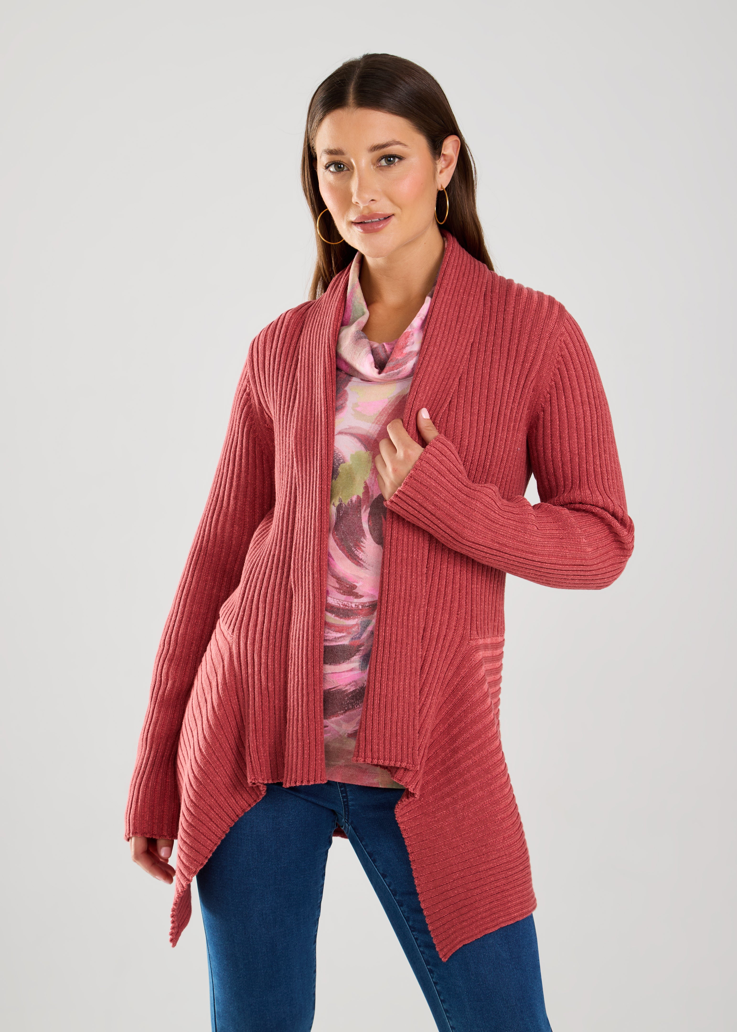 FDJ Long Sleeve Waterfall Cardigan