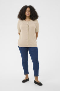 KAFFE CURVE Short Sleeve Knit Top