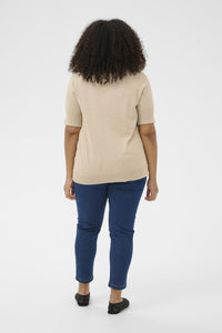 KAFFE CURVE Short Sleeve Knit Top