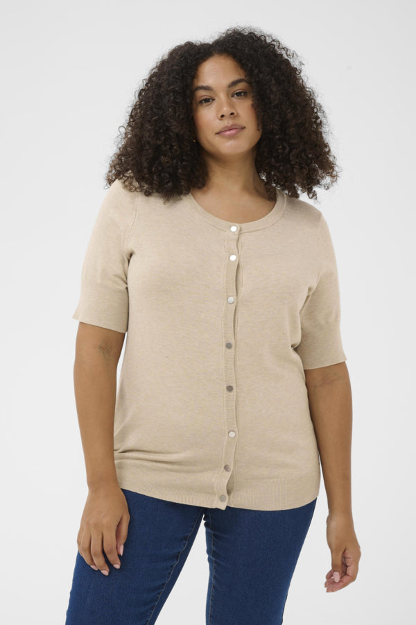 KAFFE CURVE Short Sleeve Knit Top
