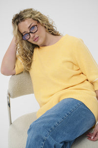 KAFFE CURVE Short-Sleeve Knit Top