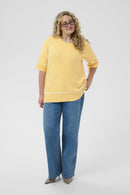 KAFFE CURVE Short-Sleeve Knit Top