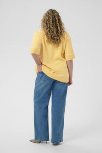 KAFFE CURVE Short-Sleeve Knit Top
