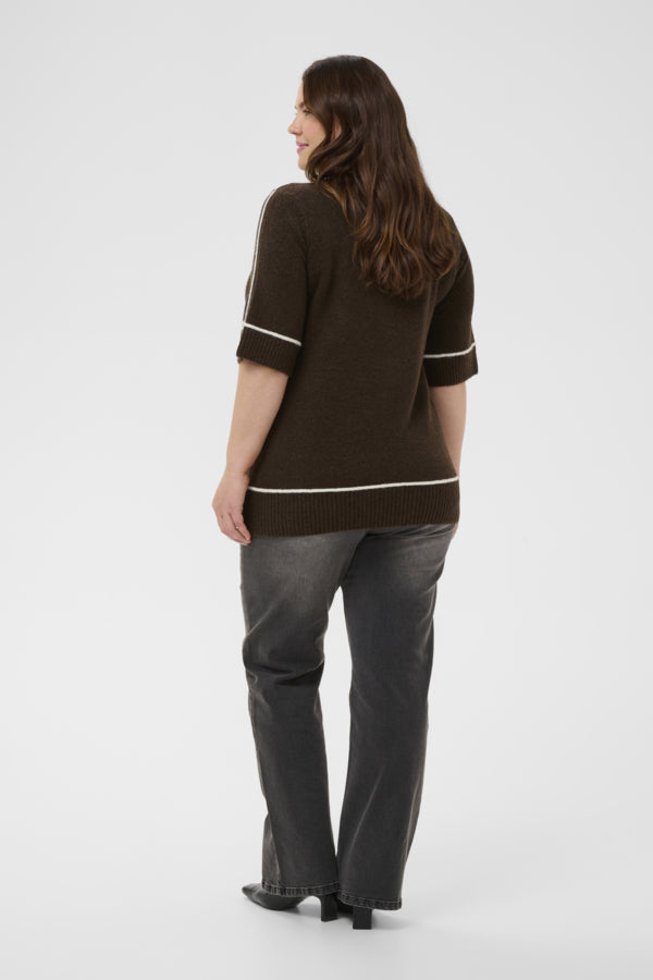 KAFFE CURVE Short-Sleeve Knit Top