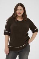 KAFFE CURVE Short-Sleeve Knit Top