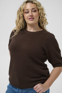 KAFFE CURVE Textured Knit Top