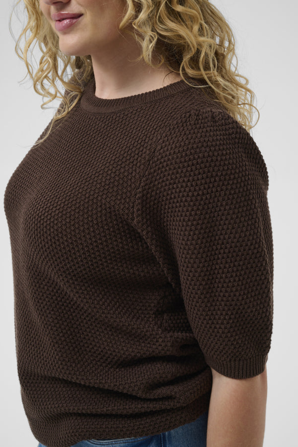 KAFFE CURVE Textured Knit Top