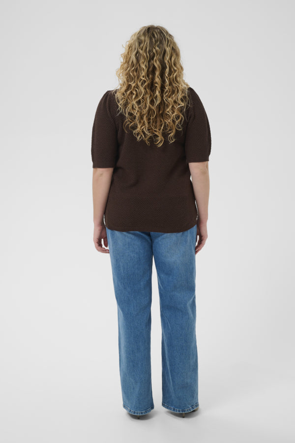 KAFFE CURVE Textured Knit Top