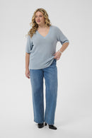 KAFFE CURVE Short Sleeve Knit top