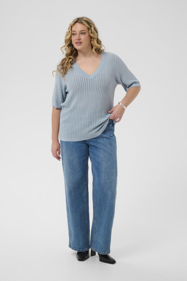 KAFFE CURVE Short Sleeve Knit top