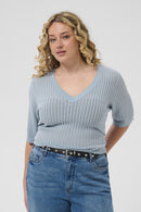 KAFFE CURVE Short Sleeve Knit top