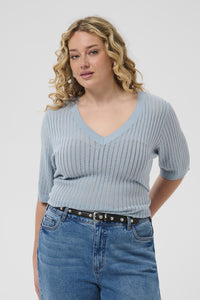 KAFFE CURVE Short Sleeve Knit top