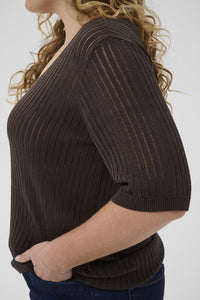 KAFFE CURVE Short Sleeve Knit top
