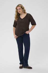 KAFFE CURVE Short Sleeve Knit top