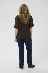 KAFFE CURVE Short Sleeve Knit top