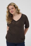 KAFFE CURVE Short Sleeve Knit top