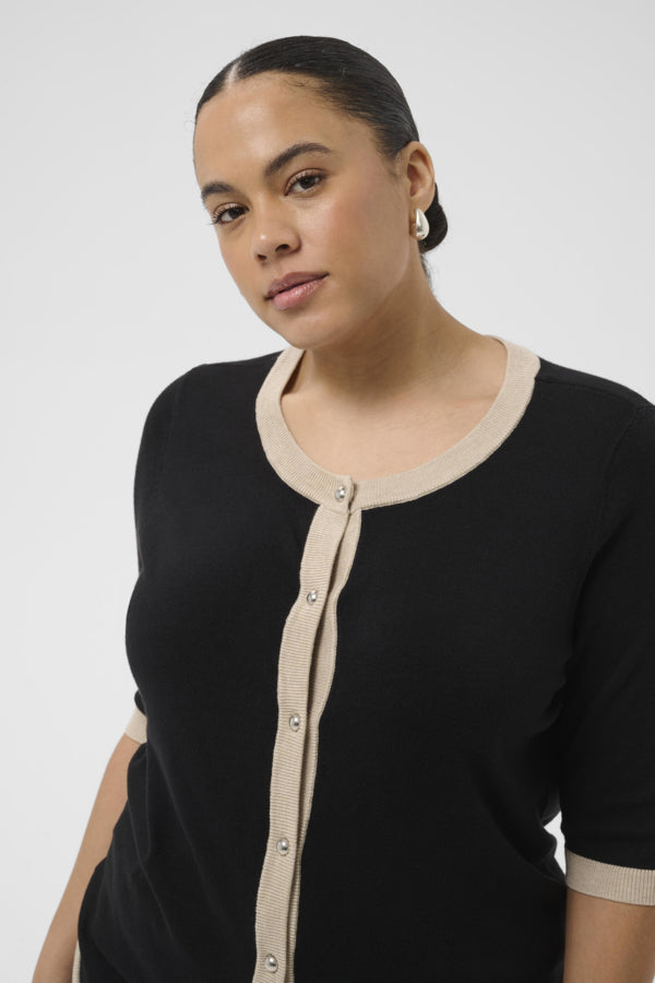 KAFFE CURVE Short Sleeve Cardigan