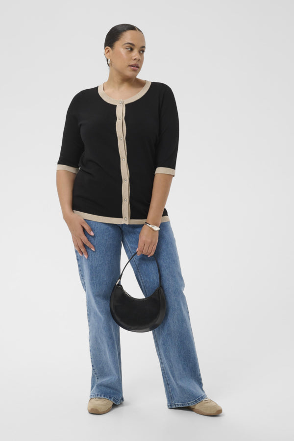 KAFFE CURVE Short Sleeve Cardigan