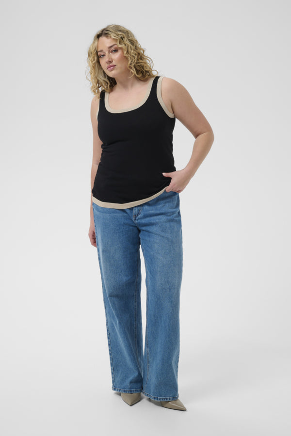 KAFFE CURVE Sleeveless Knit Top