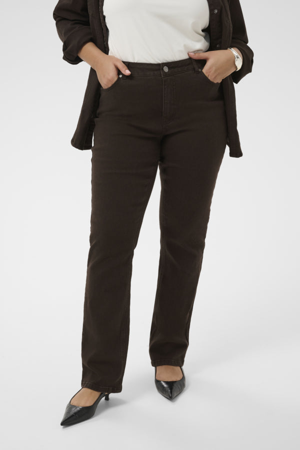 KAFFE CURVE Brown Denim Pants