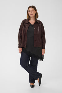 KAFFE CURVE Faux Leather Jacket
