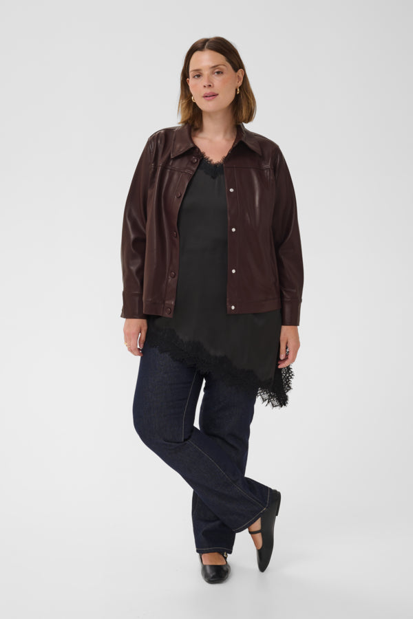 KAFFE CURVE Faux Leather Jacket