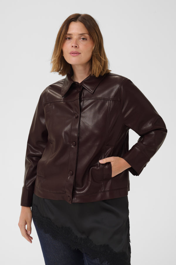 KAFFE CURVE Faux Leather Jacket