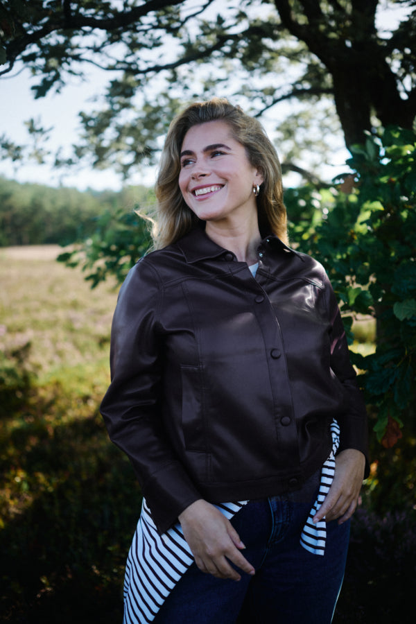 KAFFE CURVE Faux Leather Jacket