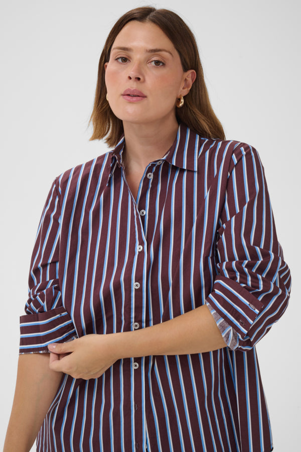KAFFE CURVE Striped Blouse