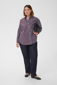 KAFFE CURVE Striped Blouse
