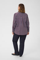 KAFFE CURVE Striped Blouse