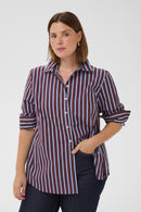 KAFFE CURVE Striped Blouse