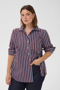 KAFFE CURVE Striped Blouse