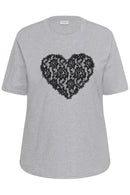 KAFFE CURVE Heart T-Shirt