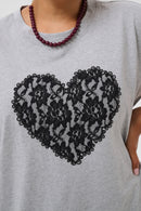 KAFFE CURVE Heart T-Shirt
