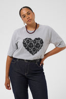 KAFFE CURVE Heart T-Shirt