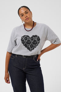 KAFFE CURVE Heart T-Shirt