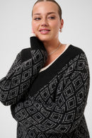 KAFFE CURVE Diamond Pattern Sweater