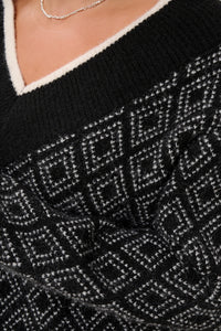 KAFFE CURVE Diamond Pattern Sweater