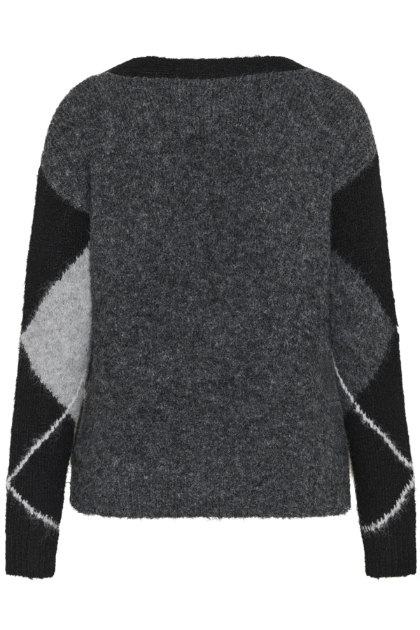 KAFFE CURVE Argyle Cardigan