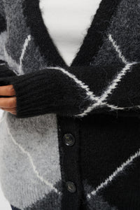 KAFFE CURVE Argyle Cardigan