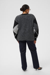 KAFFE CURVE Argyle Cardigan